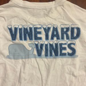 Vineyard Vines Snow Capped Winter Whale Long Sleeve Pocket T